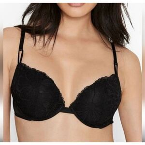 Victoria’s Secret Black Lace Push Up‎ Bra 38DD